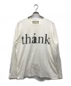 GUCCIグッチ）の古着「think thankプリントカットソー」｜ホワイト