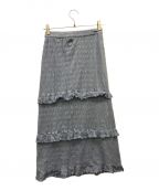 meer.メーア）の古着「SHIRRING FRILL SKIRT」｜スカイブルー