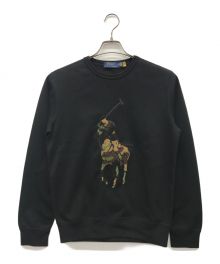 POLO RALPH LAUREN（ポロ・ラルフローレン）の古着「ポニー刺繍スウェット」｜ブラック