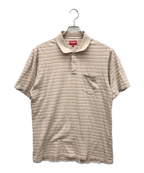 SUPREME（シュプリーム）SUPREME (シュプリーム) Thin Stripe Polo ベージュ サイズ:Mの古着・服飾アイテム