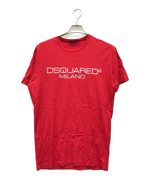 DSQUARED2（ディースクエアード）DSQUARED2 (ディースクエアード) プリントTシャツ レッド サイズ:Mの古着・服飾アイテム