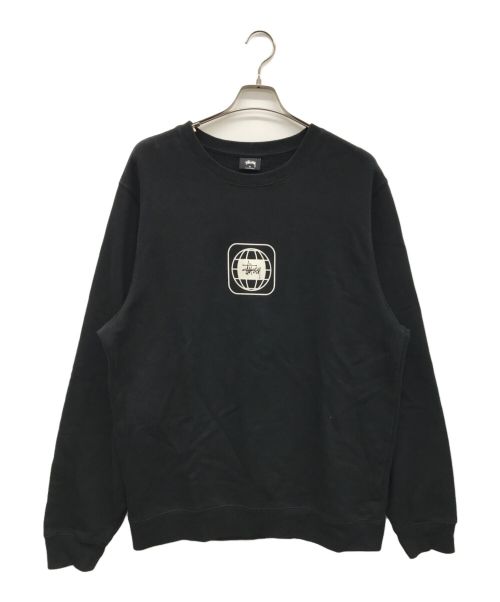 stussy（ステューシー）stussy (ステューシー) クルーネックスウェット ブラック サイズ:XLの古着・服飾アイテム