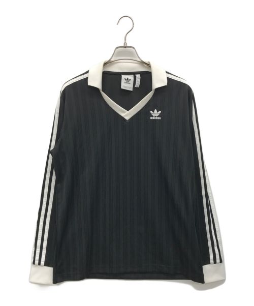 adidas（アディダス）adidas (アディダス) ピケサッカーゲームシャツ ブラック サイズ:Mの古着・服飾アイテム