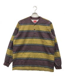 SUPREME（シュプリーム）の古着「Printed Stripe Twill Henley」｜パープル×マスタード