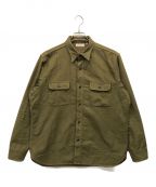 SUGAR CANEシュガーケーン）の古着「FICROMANCE HEAVY TWILL WORK SHIRT」｜オリーブ