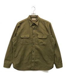 SUGAR CANE（シュガーケーン）の古着「FICROMANCE HEAVY TWILL WORK SHIRT」｜オリーブ