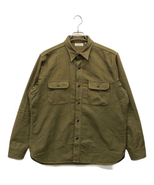 SUGAR CANE（シュガーケーン）SUGAR CANE (シュガーケーン) FICROMANCE HEAVY TWILL WORK SHIRT オリーブ サイズ:XLの古着・服飾アイテム