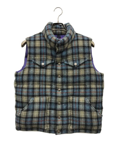 Harris Tweed（ハリスツイード）Harris Tweed (ハリスツイード) THE NORTHFACE PURPLELABEL (ザ・ノースフェイス パープルレーベル) ダウンベスト パープル サイズ:Mの古着・服飾アイテム