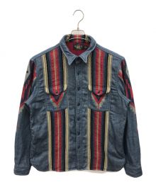 RRL（ダブルアールエル）の古着「INDIGO JACQUARD OVERSHIRT」｜インディゴ