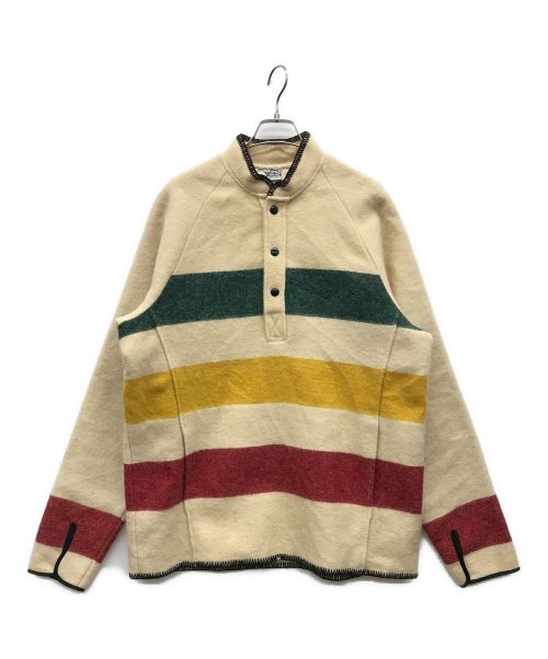 WOOLRICH（ウールリッチ）WOOLRICH (ウールリッチ) マルチボーダープルオーバージャケット ベージュ サイズ:Mの古着・服飾アイテム