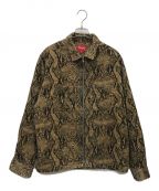 SUPREMEシュプリーム）の古着「Snakeskin Corduroy Zip Up Shirt(スネークスキンコーデュロイジップアップシャツ)」｜ブラウン