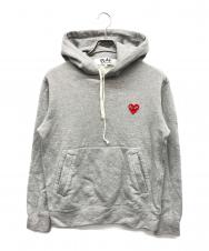 PLAY COMME des GARCONS (プレイ コムデギャルソン) HOODED SWEATSHIRT グレー サイズ:M