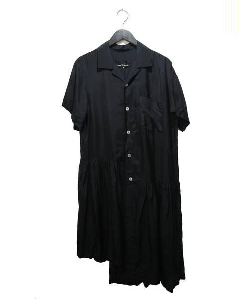 中古 古着通販 Tricot Comme Des Garcons トリコ コム デ ギャルソン アシンメトリーオープンカラーシャツワンピース ブラック サイズ M ブランド 古着通販 トレファク公式 Trefac Fashion