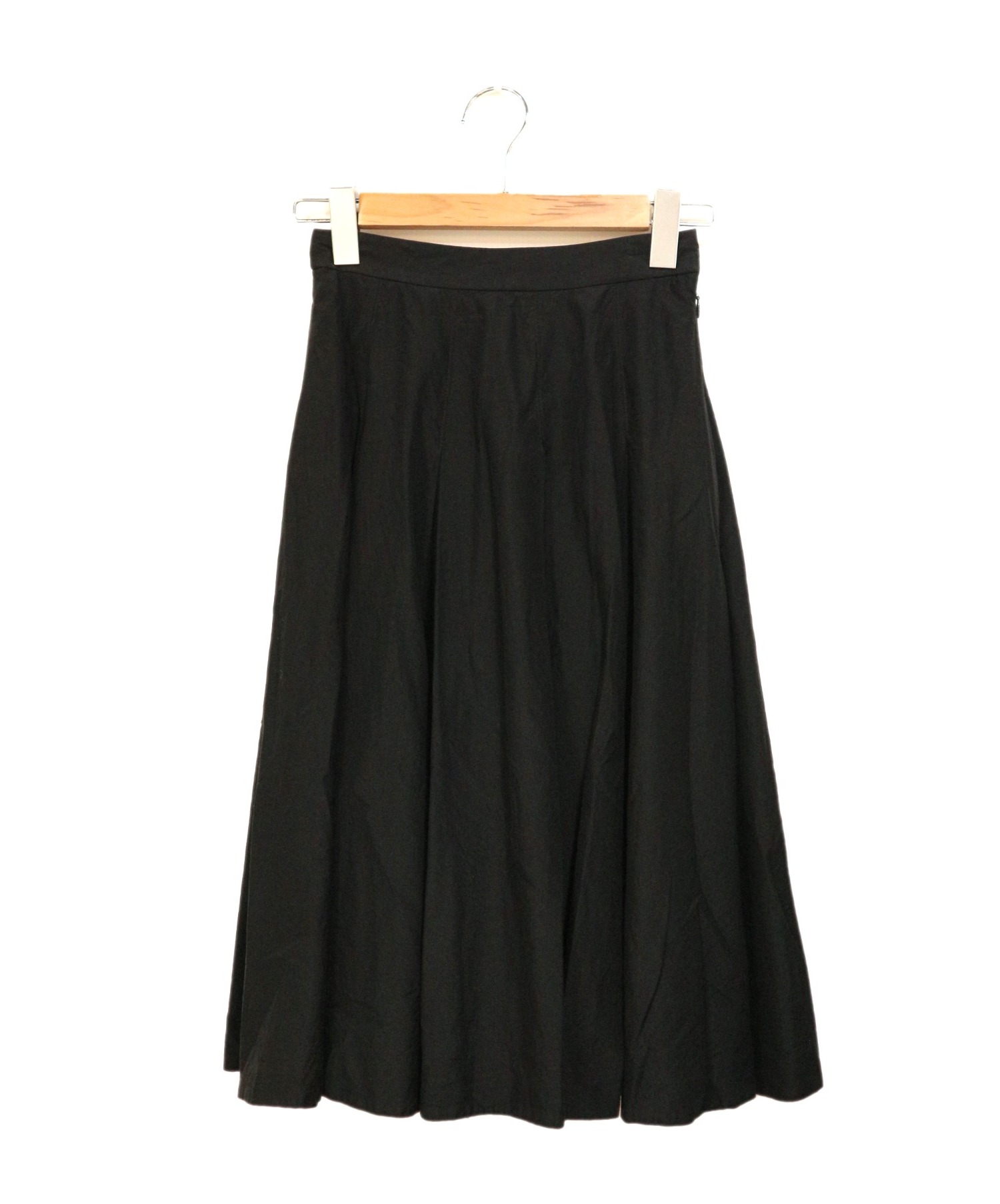 MARGARET HOWELL (マーガレットハウエル) コットンシルクスカート ブラック サイズ:2
