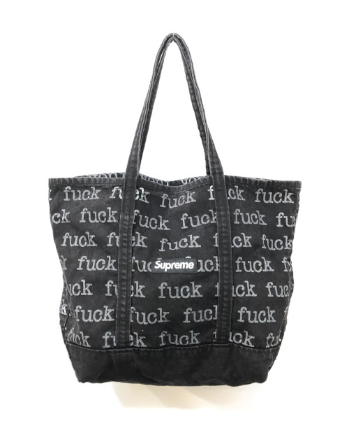 13SS SUPREME Fuck design Denim Tote bag | labiela.com