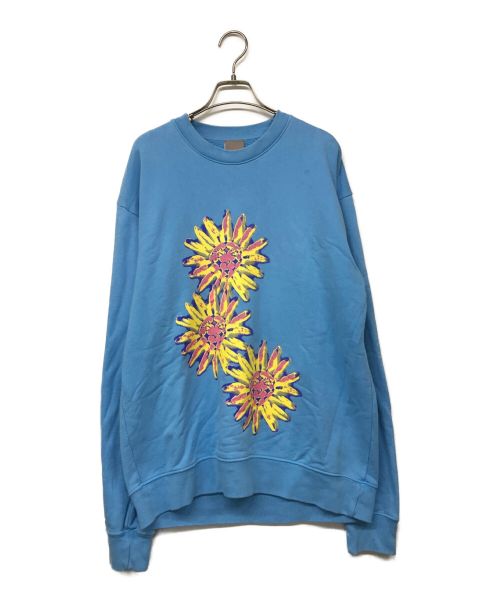 Positive Messages（パッシブメッセージ）Positive Messages (パッシブメッセージ) DAISY CREW NECK SWEAT スカイブルー サイズ:Mの古着・服飾アイテム