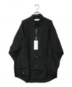 Graphpaperグラフペーパー）の古着「Broad Oversized L/S Regular Collar Shirt/レギュラーカラーシャツ」｜ブラック