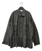 Graphpaperグラフペーパー）の古着「Cotton Linen Moleskin Military Jacket/コットンリネンモールスキンジャケット」｜グレー