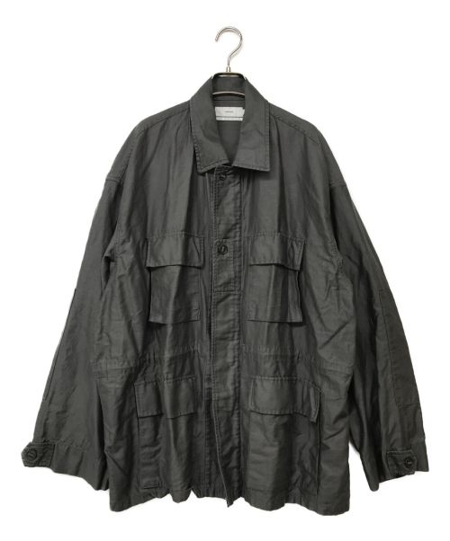 Graphpaper（グラフペーパー）Graphpaper (グラフペーパー) Cotton Linen Moleskin Military Jacket/コットンリネンモールスキンジャケット グレー サイズ:2の古着・服飾アイテム