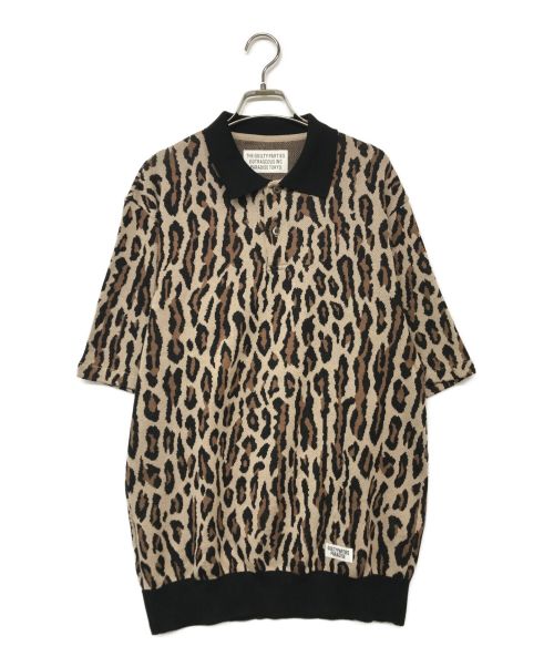 WACKO MARIA（ワコマリア）WACKO MARIA (ワコマリア) LEOPARD KNIT JAQUARD POLO SHIRT/レオパードニットジャガードポロ ベージュ サイズ:Sの古着・服飾アイテム