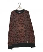 WACKO MARIAワコマリア）の古着「LEOPARD JACQUARD SWEATER/レオパードジャガードセーター」｜ブラウン