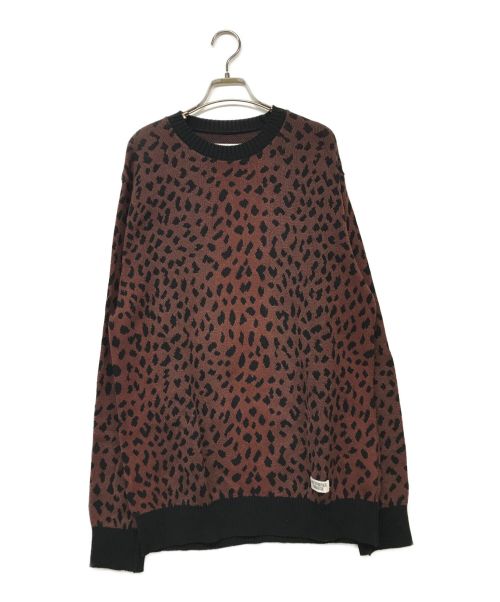 WACKO MARIA（ワコマリア）WACKO MARIA (ワコマリア) LEOPARD JACQUARD SWEATER/レオパードジャガードセーター ブラウン サイズ:Mの古着・服飾アイテム