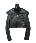 GIVENCHYジバンシィ）の古着「Leather Crop Biker Jacket/レザークロップバイカージャケット」｜ブラック