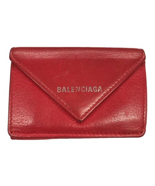 BALENCIAGA（バレンシアガ）BALENCIAGA (バレンシアガ) 三つ折り財布 ペーパー ミニ財布 レッドの古着・服飾アイテム