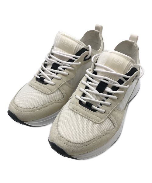 Christian Dior（クリスチャン ディオール）Christian Dior (クリスチャン ディオール) B25 RUNNER SUEDE OBLIQUE MESH/ランナースエードオブリックメッシュ ホワイト サイズ:41の古着・服飾アイテム