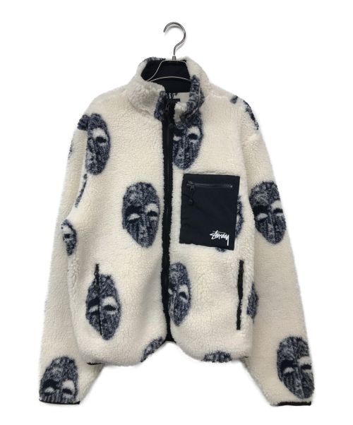 stussy（ステューシー）stussy (ステューシー) Mask Jacquard Sherpa/マスクジャガードシェルパ ホワイト サイズ:Mの古着・服飾アイテム