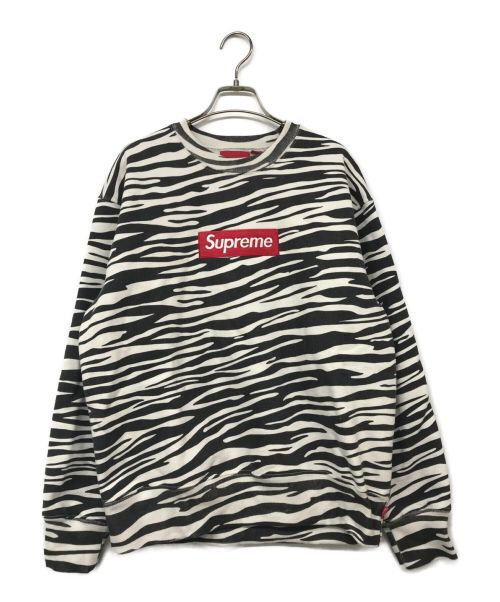 SUPREME（シュプリーム）SUPREME (シュプリーム) Box Logo Crewneck Zebra/ボックスロゴクルーネックゼブラ ブラック×ホワイト サイズ:Sの古着・服飾アイテム