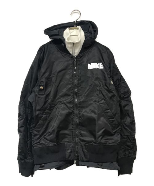 NIKE（ナイキ）NIKE (ナイキ) sacai (サカイ) NRG LAYERED JKT/NRGレイヤードジャケット ブラック×ホワイト サイズ:Sの古着・服飾アイテム