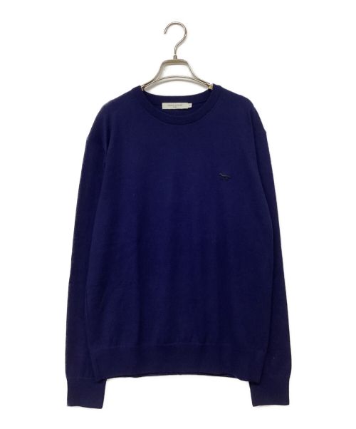 maison kitsune（メゾンキツネ）maison kitsune (メゾンキツネ) TONAL FOX PATCH REGULAR R-NECK PULLOVER ネイビー サイズ:XLの古着・服飾アイテム