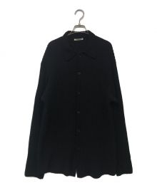 AURALEE（オーラリー）の古着「BRUSHED COTTON WOOL RIB KNIT SHIRT/ブラッシュドコットンウールリブニットシャツ」｜ブラック