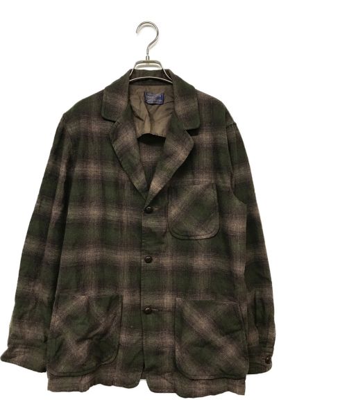 PENDLETON（ペンドルトン）PENDLETON (ペンドルトン) 50‘ｓチェックジャケット ブラウン サイズ:Sの古着・服飾アイテム