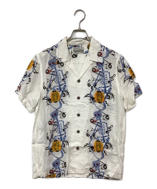 WACKO MARIA（ワコマリア）WACKO MARIA (ワコマリア) WOLF'S HEAD (ウルフズヘッド) PRINTED MONSTER S/S HAWAIIAN SHIRT/プリンテッドモンスターS/Sハワイアンシャツ ホワイト サイズ:Mの古着・服飾アイテム