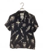 WACKO MARIA×WOLF ’S HEADワコマリア×）の古着「STRANGE UFO’s ALOHA SHIRT/ストレンジUFO’sアロハシャツ」｜ブラック