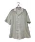 BED J.W. FORD（ベッドフォード）の古着「Open collar half sleeves tripe blouse」｜グリーン