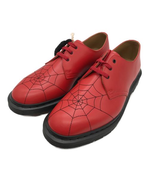 Dr.Martens（ドクターマーチン）Dr.Martens (ドクターマーチン) SUPREME (シュプリーム) Spiderweb 3 Eye Shoe/スパイダーウェブ3アイシュー レッド サイズ:8の古着・服飾アイテム