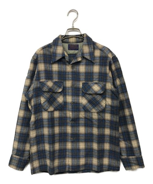 PENDLETON（ペンドルトン）PENDLETON (ペンドルトン) 70‘Sオンブレシャツ ネイビー サイズ:Mの古着・服飾アイテム