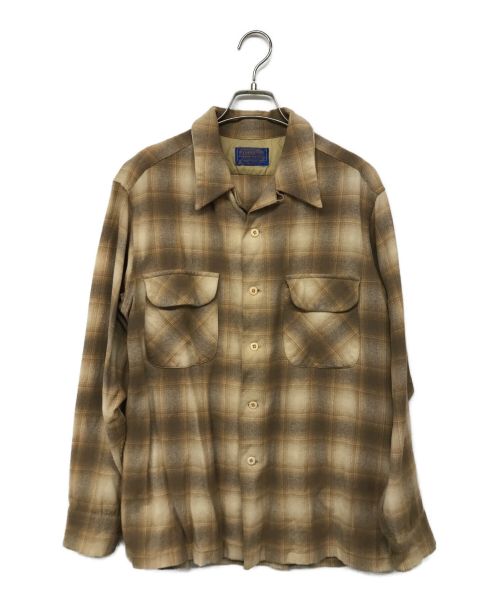 PENDLETON（ペンドルトン）PENDLETON (ペンドルトン) 70‘sオンブレチェックシャツ ブラウン サイズ:Lの古着・服飾アイテム