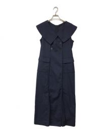 HER LIP TO（ハーリップトゥ）の古着「Saint Charles Big Collar Dress」｜ネイビー