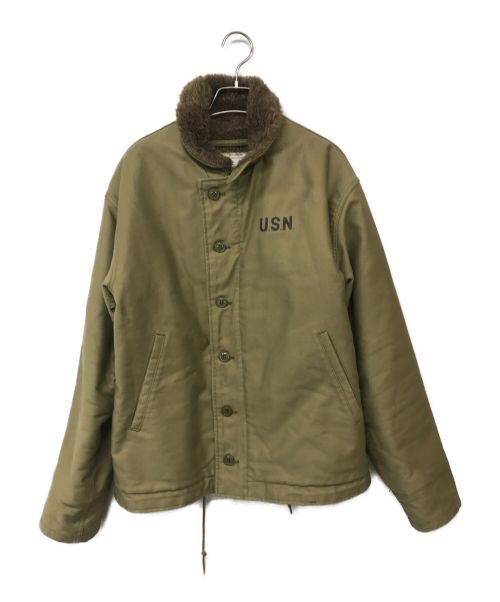 HOUSTON（ヒューストン）HOUSTON (ヒューストン) デッキジャケット カーキ サイズ:42の古着・服飾アイテム