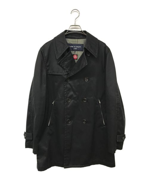 COMME des GARCONS HOMME（コムデギャルソン オム）COMME des GARCONS HOMME (コムデギャルソン オム) ウールギャバPコート ブラック サイズ:Sの古着・服飾アイテム