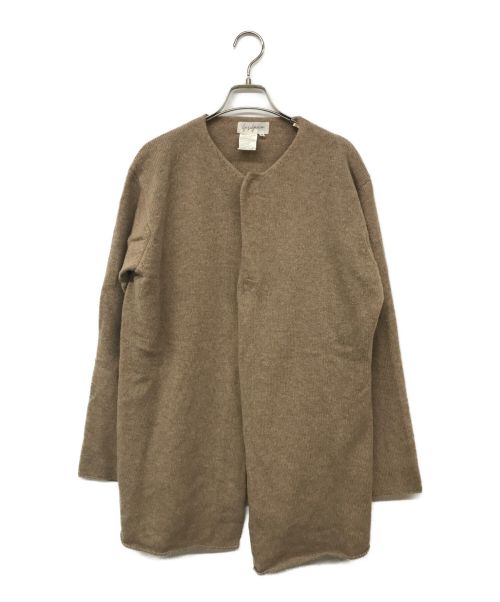 YOHJI YAMAMOTO（ヨウジヤマモト）YOHJI YAMAMOTO (ヨウジヤマモト) 丸首カーディガン ベージュ サイズ:Lの古着・服飾アイテム