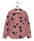 COMME des GARCONS GIRL×DISNEYコムデギャルソンガール×ディズニー）の古着「ストライプシャツ」｜レッド