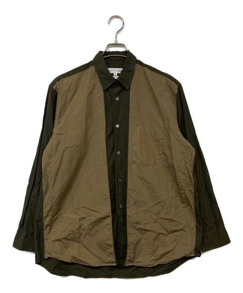 COMME des GARCONS SHIRT（コムデギャルソンシャツ）COMME des GARCONS SHIRT (コムデギャルソンシャツ) 切替長袖シャツ カーキ×ベージュ サイズ:Mの古着・服飾アイテム