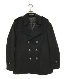 BURBERRY BLACK LABEL（バーバリーブラックレーベル）の古着「ナポレオンコート Pコート」｜ブラック