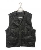 SUPREMEシュプリーム）の古着「Patchwork Leather Cargo Vest/パッチワークレザーカーゴベスト」｜ブラック