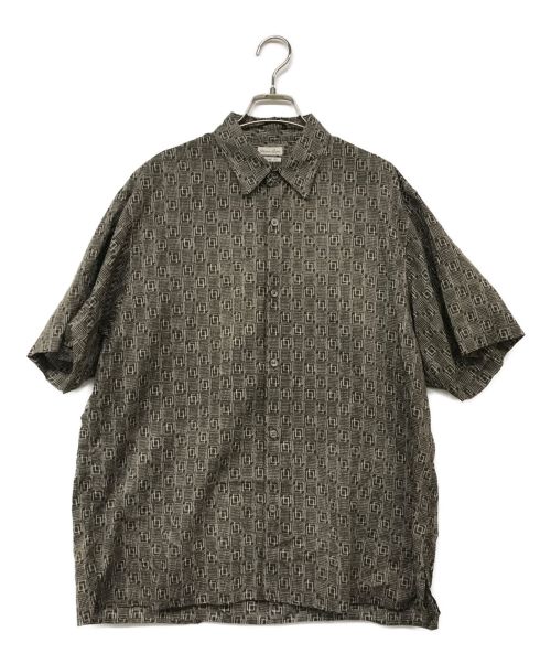 STEVEN ALAN（スティーブンアラン）STEVEN ALAN CELL/PRNT REGULAR COLLAR SHORT SLEEVE SHIRT BOX -LOOSE/セルプリントレギュラーカラーシャツスリーブショートボックスルーズ ブラウン サイズ:Sの古着・服飾アイテム